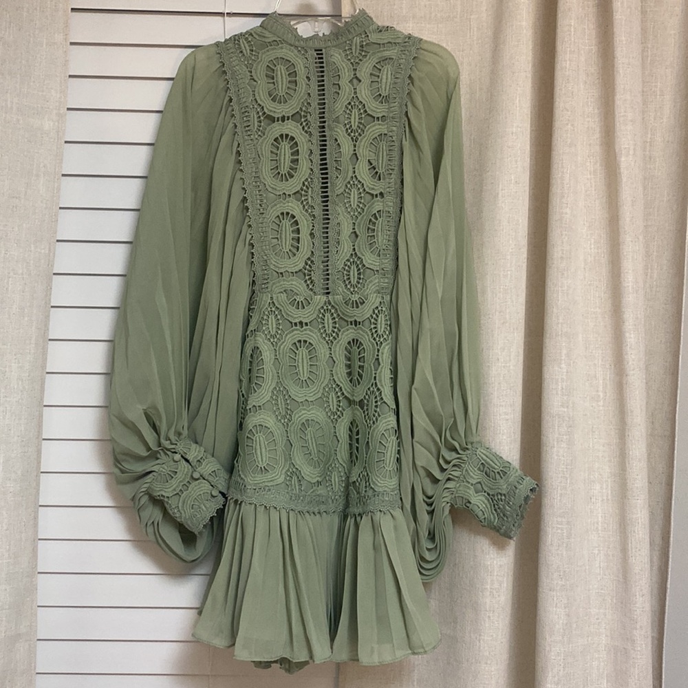 Asos green lace mini dress WORN ONCE